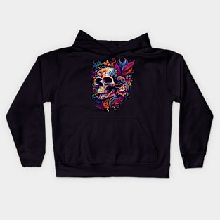 Floral Skull Kids Hoodie